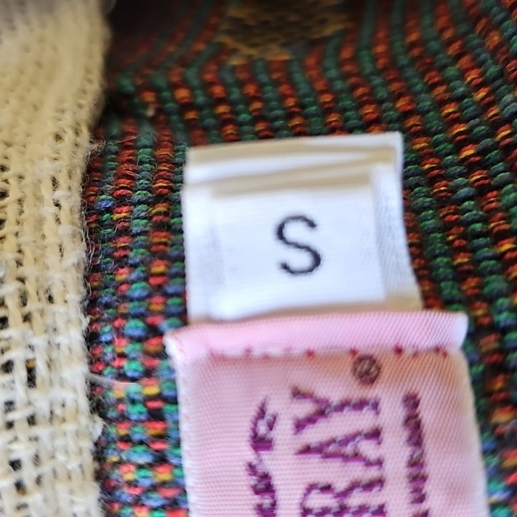 Colorful Patchwork Tapestry Button-Up Jacket By Claire Murray SILVERADO USA. - Picture 6 of 10